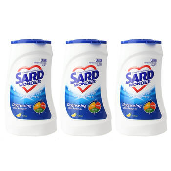 3PK Sard Wonder Degreasing Laundry Powder Soap Citrus 1kg Stain Remover