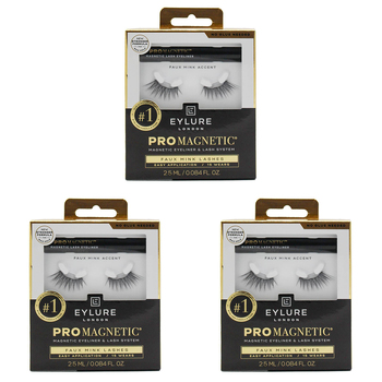 3PK Eylure London Pro Magnetic Faux Mink Lashes & Eyeliner Set