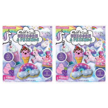 2PK Make It Mine Mold & Create Unicorn and Friends Childrens Ceramic Kit 6y+