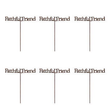 6PK Metal Stake Faithful Friend Garden Decor 60cm - Rust