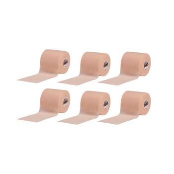 6PK Rocktape Go Sports Adhesive Pre-Cut Tape Underwrap - Beige