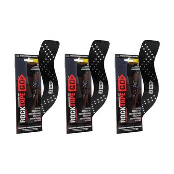 3PK Rocktape Go Fast Reflective Kinesiology Tape Pre-Cut 10 Inch Black