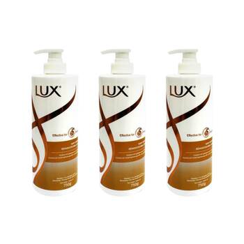 3PK Lux Shiny Repair Shampoo Pump Bottle 750ml For Dry Hair