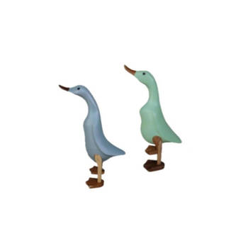 2PK Bamboo Root Duck Coloured Garden Decor XS 22-25cm