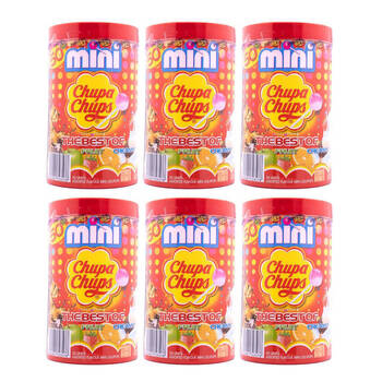 6x 50pc Chupa Chups Mini Lollipops Tube Assorted Flavour Candy Lollies