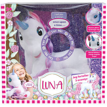 Bambolina 36cm Plush Unicorn Luna w/ Three Fairy Tales Kids Toy White 3y+