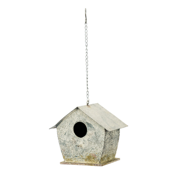 Hanging Birdhouse Moss Zinc Garden Decor