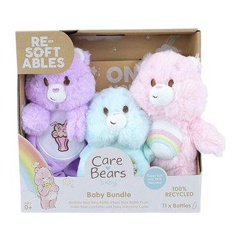 Resoftable Care Bears Baby Ring Rattle/Comforter Plush Toy Pack 0y+