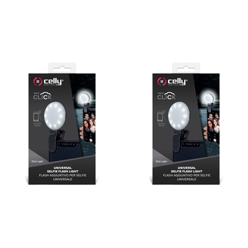 2PK Celly Click Universal Phone Selfie Light w/ 3 Tones Black