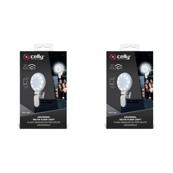 2PK Celly Click Universal Phone Selfie Light w/ 3 Tones White