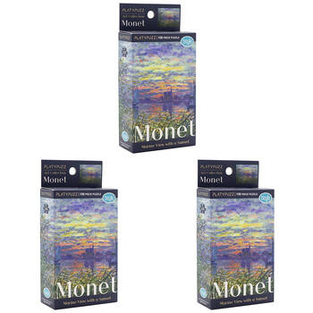 3PK Platypuzz Jigsaw Puzzle Claude Monet 108pcs - Marine View 16.5x22cm
