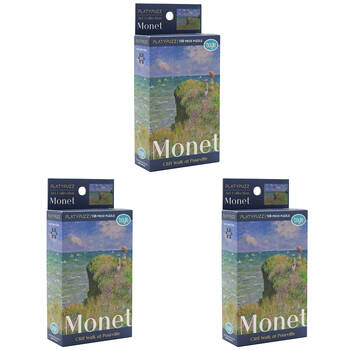3PK Platypuzz Jigsaw Puzzle Claude Monet 108pcs - The Cliff Walk - 16.5x22cm
