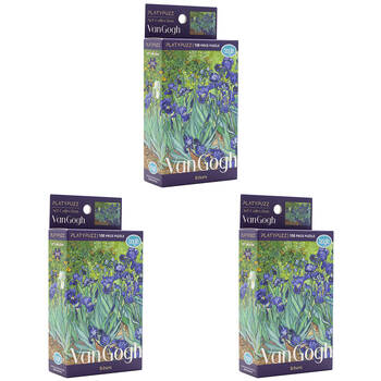 3PK Platypuzz Jigsaw Puzzle Van Gogh 108pcs - Irises VIivid Floral 16.5x22cm