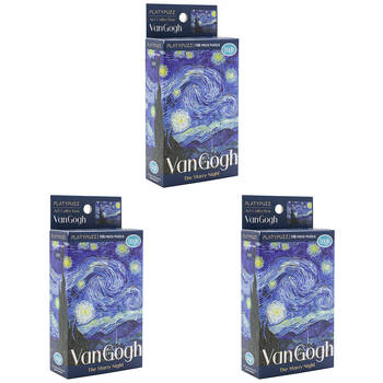 3PK Platypuzz Jigsaw Puzzle Van Gogh 108 Pieces - The Starry Night 16.5x22cm