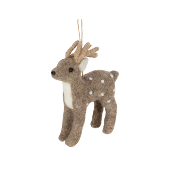 Vixen & Velvet Peta Felt Reindeer Ornament - Natural