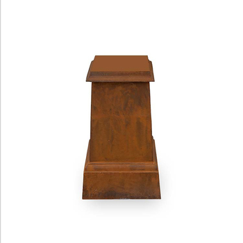 Victorian Cast Iron 47cm Rust Base Urn Garden Decor - Brown