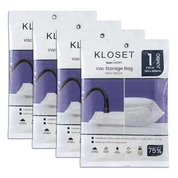 4x Boxsweden Kloset 120x100cm Vac Storage Bag Organiser