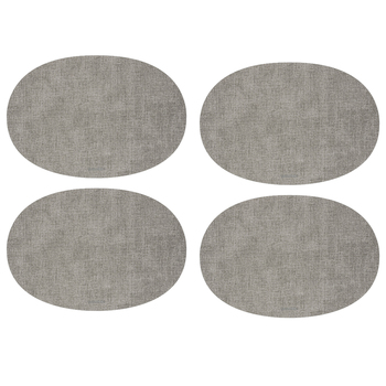 4PK Guzzini Tiffany 48cm Oval Fabric Reversible Placemat - Sky Grey