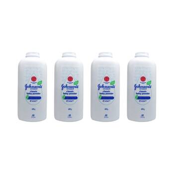 4PK Johnson's Classic Baby Powder Cornstarch 400g Gentle & Soothing Skin Care