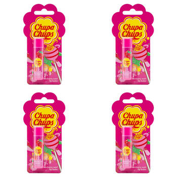 4PK Chupa Chups 14g Lip Balm Strawberry Swirl Moisturiser