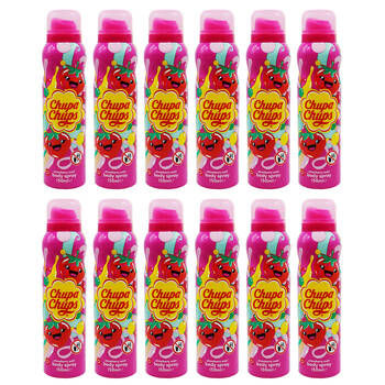12PK Chupa Chups 150ml Body Spray Strawberry Swirl Sweet Fragrance Mist