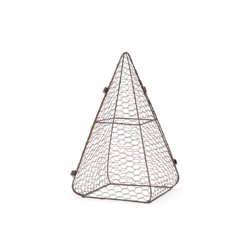 Triangular Metal Cloche Plant Protector Large - Brushed Brown