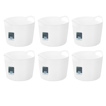 6PK Boxsweden Decor 3L/19cm Flexible Round Tub Storage Basket - Assorted