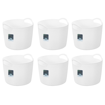 6PK Boxsweden Decor 5L/22.7cm Flexible Round Tub Storage Basket - Assorted