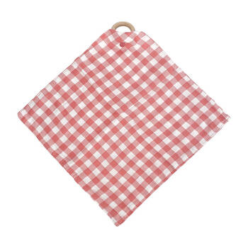 Annabel Trends Muslin Security Blanket 32x32cm - Gingham Rhubarb
