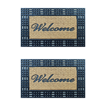 2PK Solemate Yarn Welcome 45x75cm Stylish & Durable Outdoor Front Doormat