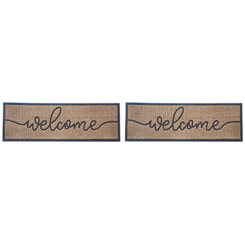 2PK Solemate Rubber-Coir 40x120cm Yarn Welcome Outdoor Doormat 