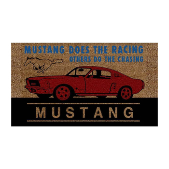 Solemate PVC Back Mustang Doormat 45x75cm Car Black