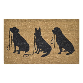 Solemate Latex Back 3 Dogs Mat 45x75cm Pets Black