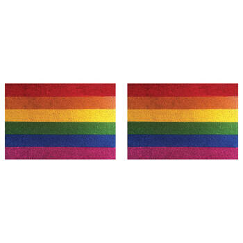 2PK Solemate PVC Backed Coconut Coir Rainbow Doormat 45x75cm