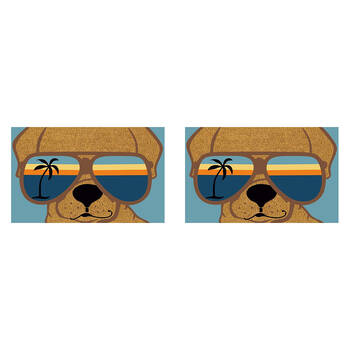 2PK Solemate PVC Backed Coconut Coir Sunnies Doormat 45x75cm