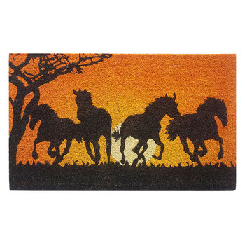 Solemate Latex Galloping Horses 45x75cm Outdoor Doormat