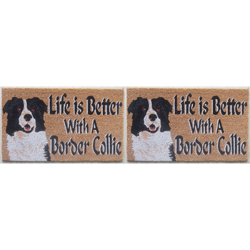 2PK Solemate PVC-Coir Border Colie 45x75cm Outdoor Doormat 