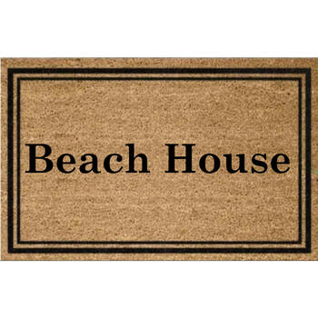 Solemate PVC Backed Coconut Coir Beach House Text Doormat 45x75cm