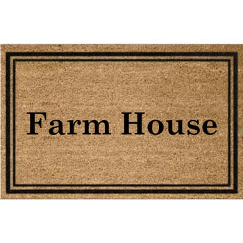 Solemate PVC Backed Coconut Coir Farm House Text Doormat 45x75cm
