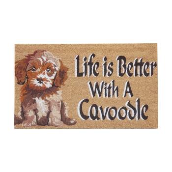 Solemate Life is Better With A Cavoodle Coil Backed Dog Lover Doormat 45x75cm