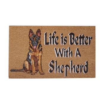 Solemate Life is Better With A German Shepard Dog Coil Backed Doormat 45x75cm