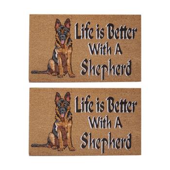2PK Solemate Life is Better With A German Shepard Dog Coil Doormat 45x75cm