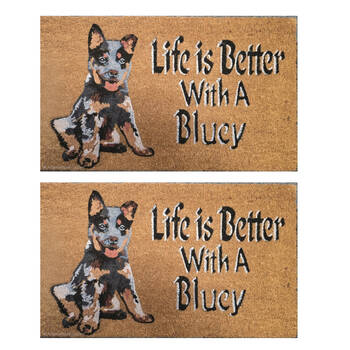 2PK Solemate Life is Better With A Bluey Coil Backed Dog Lover Doormat 45x75cm