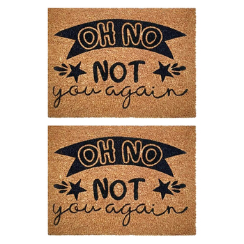 2PK Solemate Latex Coir Not You Again 40x55cm Stylish Durable Front Doormat