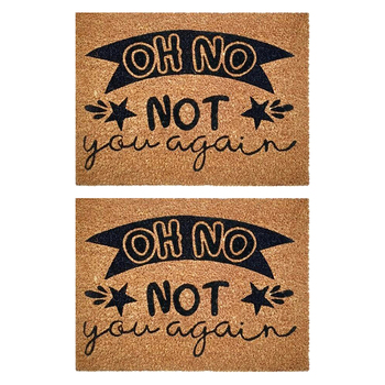 2PK Solemate PVC Coir Not You Again 40x55cm Stylish Durable Front Doormat