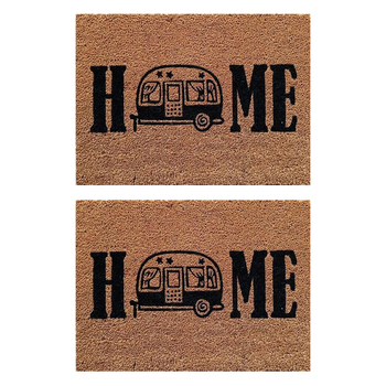 2PK Solemate Latex Coir Camper Home 40x55cm Stylish Durable Front Doormat