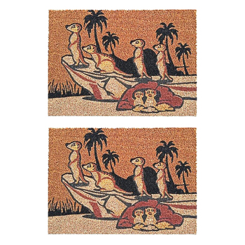 2PK Solemate PVC Coir Meerkat 40x55cm Stylish Durable Front Doormat