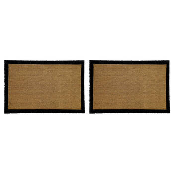 2PK Solemate PVC Backed Coconut Coir Border Doormat 58x89cm