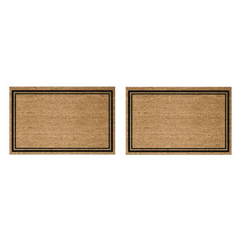 2PK Solemate PVC Backed Coconut Coir Border Doormat 58x89cm