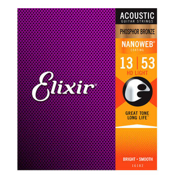 Elixir #16182 Acoustic Nanoweb Phosphor Bronze String 13-53 HD Light